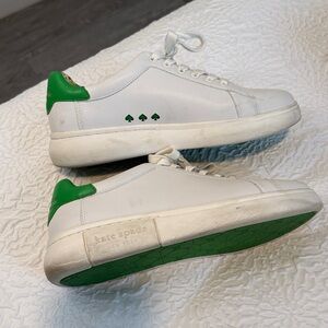 Kate Spade White Sneakers with Green and Floral Accents
